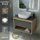 Комплект Teymi 3 в 1: Тумба Ritta 65 дуб эврика/графит матовый + раковина Solli 41 накладная + смеситель Helmi Pro высокий хром F04010