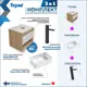 Комплект Teymi 3 в 1: Тумба Ritta 55 дуб эврика/белый матовый + раковина Helmi Mini 38 накладная + смеситель Helmi Pro высокий черный матовый F03535