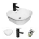 Комплект Teymi раковина F07711 Solli 43 с полочкой, смеситель Helmi Pro, черный матовый, выпуск Teymi с переливом хром F07711
