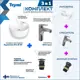 Комплект Teymi раковина F01661 Lina Pro D40 с полочкой, смеситель Ritta, хром, выпуск Teymi с переливом черный F01661
