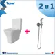 Комплект Teymi 2 в 1 Унитаз напольный Helmi Pro безободковый с гигиеническим душем Lina хром F10121