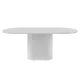 Кухонный стол овальный Genglass Trubis wood 200x900 см белым подстольем ЛДСП цвет белый
