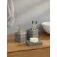 Набор аксессуаров для ванной ARYA HOME Arya 3 Trace серый: дозатор для мыла, стакан для зубных щеток, стакан для зубных щеток, мыльница