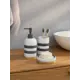 Набор аксессуаров для ванной ARYA HOME Arya 3 Neve белый/серый: дозатор для мыла, стакан для зубных щеток, стакан для зубных щеток, мыльница