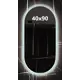 Зеркало для ванной Alfa mirrors Матовый кант с подсветкой 4200К 40x90см датчик на взмах подогрев NinaLite-49AVzVh