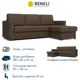 Диван Beneli Угловой диван 222x90x153 см рогожка цвет коричневый
