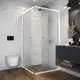 Душевое ограждение Domani-Spa Cube 99 90x90x190 см без поддона сатин-матированное стекло 4 мм, белый профиль