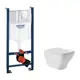 Инсталляция GROHE Rapid SL с клавишей 3 режима с клавишей матовый хром и унитаз подвесной ADT 52x37 белый глянцевый квадрат с выступом