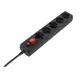 Сетевой фильтр Filum FL-SP3-5-0.5M-BL-UPS 3x0.5 0.5 м 5 розеток с заземлением 2500 Вт цвет черный
