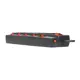 Сетевой фильтр Filum FL-SPL5-3.0M-BL 3x0.75 3 м 5 розеток с заземлением и шторкой 2500 Вт выключатель цвет черный