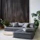 Диван раскладной Miella 772d3-LORA 80x23x200 см велюр цвет серый со светло-серыми подушками