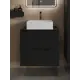 Тумба с раковиной Topline FLIPTUS60B-4405W подвесная 60 см цвет черный/белый