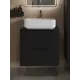 Тумба с раковиной Topline FLIPTUS60B-5500W подвесная 60 см цвет черный/белый
