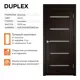 Комплект межкомнатной двери Velldoris Duplex остеклённая 200x60см ПВХ цвет венге