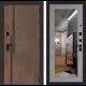 Входная дверь Лабиринт Кармина правый 205x96см цвет орех американский с патиной/бетон светлый с зеркалом П18
