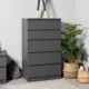Комод Шведский стандарт Кастор 5 ящиков 65x40x112 см ДСП цвет серый