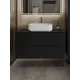 Тумба с раковиной подвесная Topline FLIPTUS100B-5500W 100 см цвет черный матовый