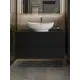 Тумба с раковиной подвесная Topline FLIPTUS100B-8585W 100 см цвет черный/белый