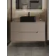 Тумба с раковиной подвесная Topline FLIPTUS100L-2460B 100 см цвет латте/черный
