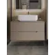 Тумба с раковиной подвесная Topline FLIPTUS100L-3600W 100 см цвет латте/белый