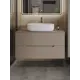 Тумба с раковиной подвесная Topline FLIPTUS100L-4600W 100 см цвет латте/белый