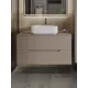 Тумба с раковиной подвесная Topline FLIPTUS100L-5500W 100 см цвет латте матовый