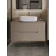 Тумба с раковиной подвесная Topline FLIPTUS100L-7540W 100 см цвет латте матовый