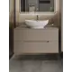 Тумба с раковиной подвесная Topline FLIPTUS100L-8585W 100 см цвет латте/белый