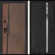 Входная дверь Labirintdoors Кармина правый 205x96см цвет орех американский с патиной/черный кварц с зеркалом П31