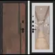 Входная дверь Labirintdoors Кармина левый 205x88см цвет орех американский с патиной/сандал белый с зеркалом П18