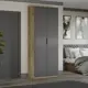 Шкаф распашной Трия Хилтон 90x226x43 см ЛДСП цвет графит матовый/дуб крафт золотой