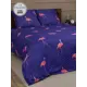 Постельное бельё Amore Mio Мако-сатин QR Flamingo DKBL Микрофибра 1.5 сп