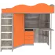Кровать-чердак Кариви КИВи 193x170x88 см ЛДСП цвет бетон/оранжевый