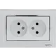 Розетка двойная встраиваемая Vesta-electric Exclusive White FRZ00040010STL цвет белый
