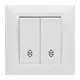 Выключатель встраиваемый реверсивный Vesta-electric Roma FVK010103BEL 2 клавиши цвет белый