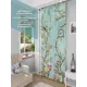 Фотоштора на шторной ленте Homepick Птицы и Сакура 145x265 см цвет зеленый
