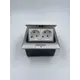 Розетка двойная встраиваемая Inrior DB-02-80 с заземлением с крышкой и шторкой влагозащищенная цвет серебристый