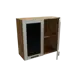 Навесной шкаф Глетчер верхний со стеклом 80x71.60x31.80 см фасад белый МДФ каркас дуб вотан ЛДСП Сурская Мебель