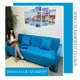 Диван раскладной Edlen 044 211x89x90 см рогожка цвет azure