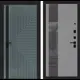 Входная дверь Labirintdoors Кредор правый 205x96см цвет серо-зеленый с патиной/серый софт рельеф с зеркалом П32