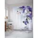 Штора для ванной JoyArty Бабочки над водой из ткани, 180x200 см с крючками