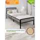 Кровать Solarius kr100loft-obiv-rs15-black Кровать Лофт реечное 105 x 90 x 206 см дсп цвет светло-серый/черный