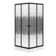Душевой уголок BAUEDGE Stil квадратный с поддоном 90x90x195см прозрачное закаленное стекло с черным рисунком черный матовый профиль