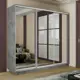 Шкаф-купе Мебельная Компания Е1 3 дверный 240x240x60 см зеркала 9 полок ЛДСП цвет бетон