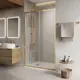 Душевая дверь Belbagno LUCE-BF-1-120-C-ORO 120см эффект стекла прозрачное закаленное стекло раздвижной