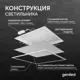 Офисная светодиодная панель армстронг 60Вт 4000К с равноменой засветкой