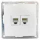 Розетка телефонная двойная встраиваемая LK studio LK60 865604-1 RJ-12 цвет белый