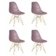 Комплект кухонных стульев 4 шт Dobrin Dsr lmzl-pp638a 46x46x53.5 см пластик цвет сиреневый ножки золотые