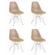 Комплект кухонных стульев 4 шт Dobrin Dsr lmzl-pp638a 46x46x53.5 см пластик цвет бежевый ножки хром