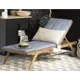 Шезлонг с подушкой Grey-Blue 195 x 71 x 80 см дерево/дерево коричневый